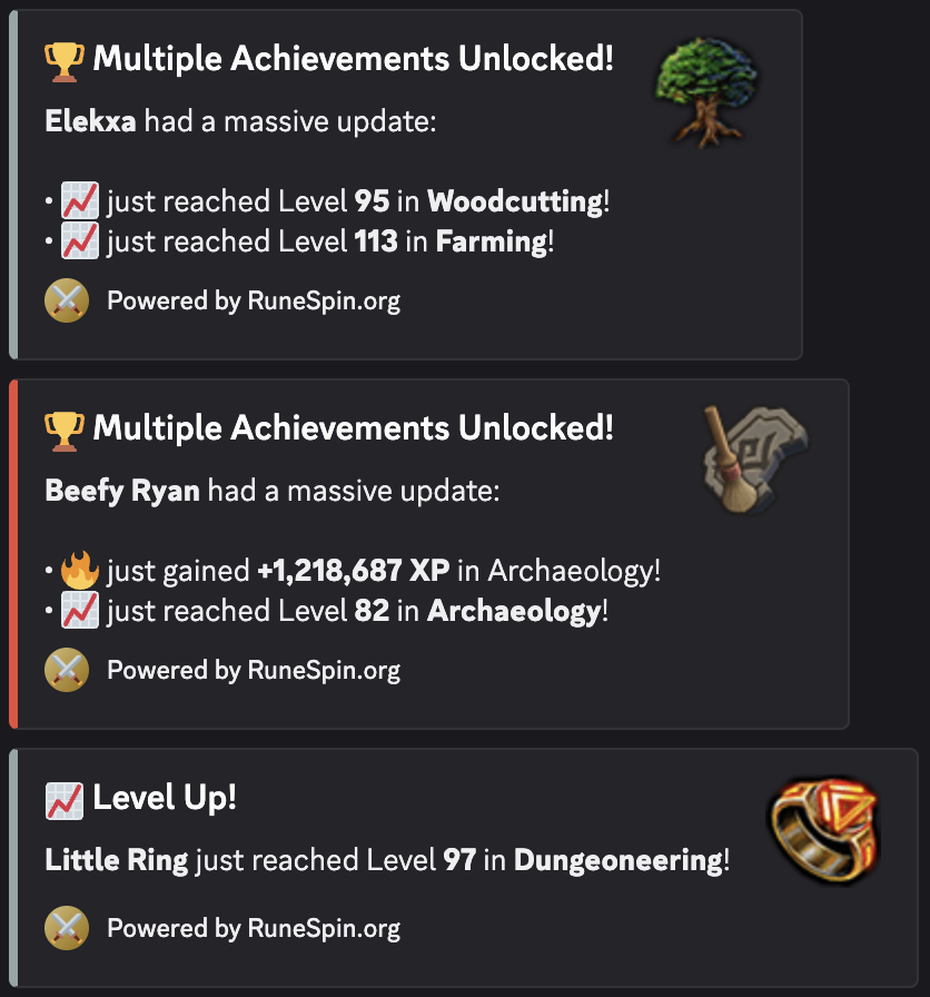 RuneScape 3 Level 99 Achievement Discord Alert