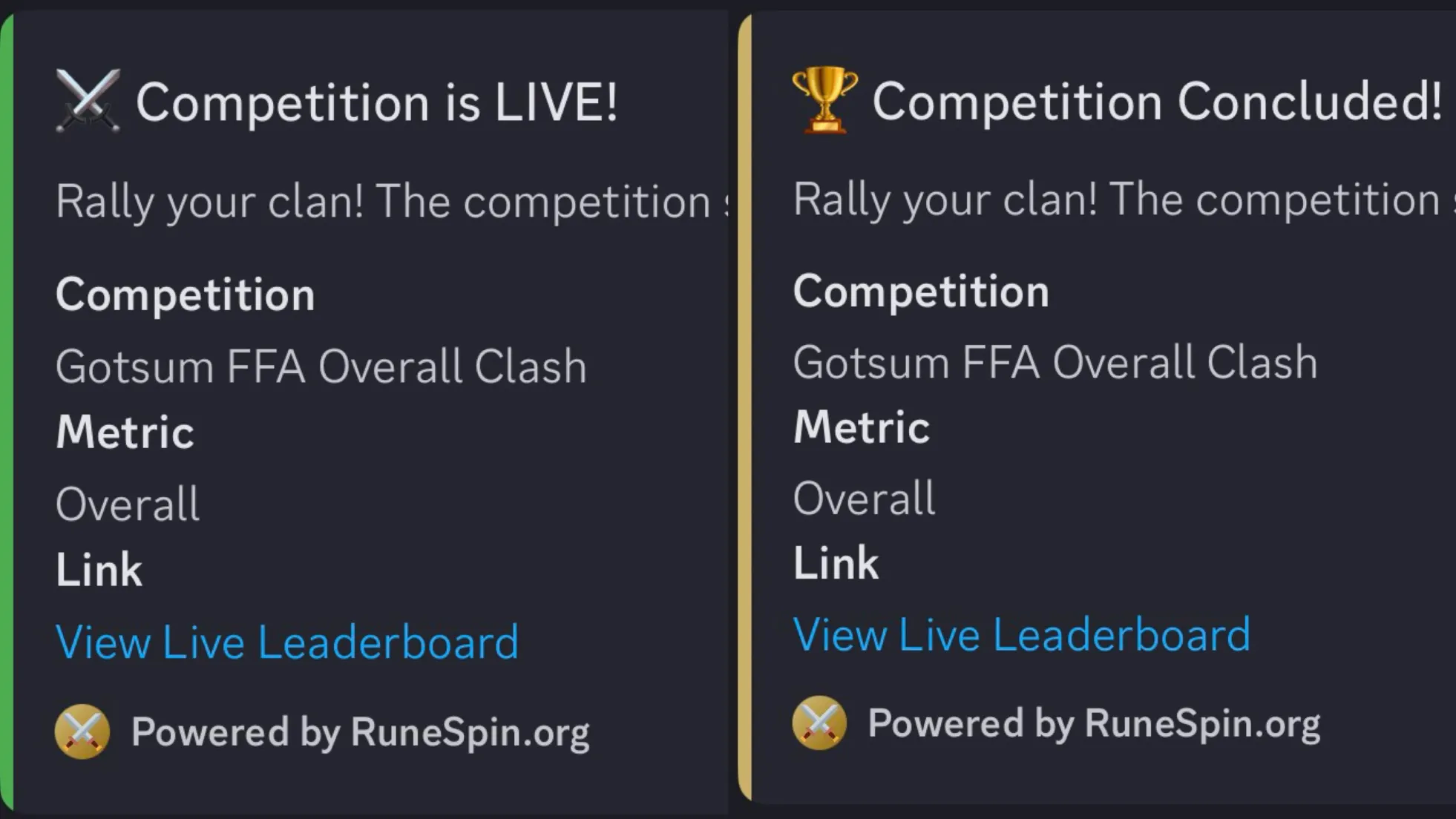 RS3 Clan Competitions Discord Webhook